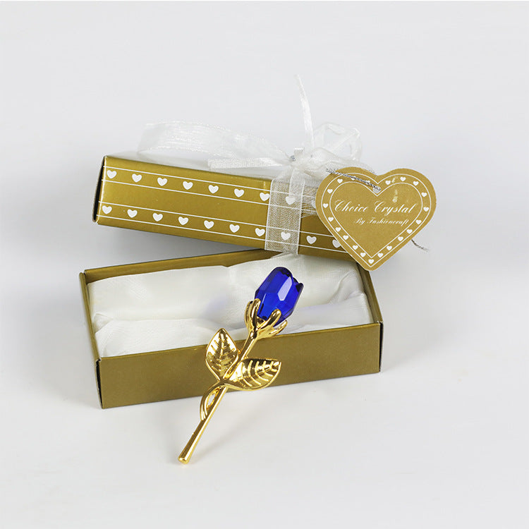 Crystal Metal Rose — handcrafted keepsake rose for the dresser or vanity