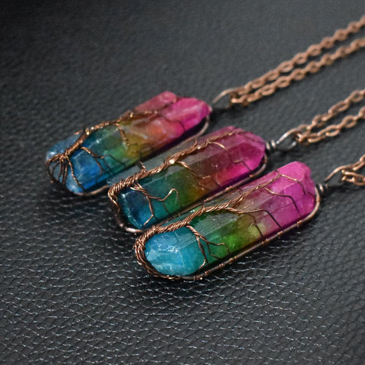 Tree of Life Crystal Necklace – Natural Stone Pendant