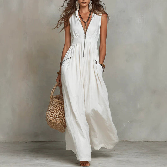 V-Neck Bohemian Long Vacation Dress