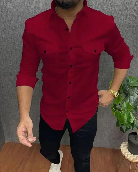 Men's Double Pocket Full Sleeve Shirts — Pack of 3 (Combo 2)
