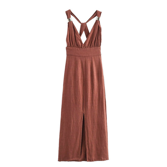 Cross-Back Bandage Casual Dress