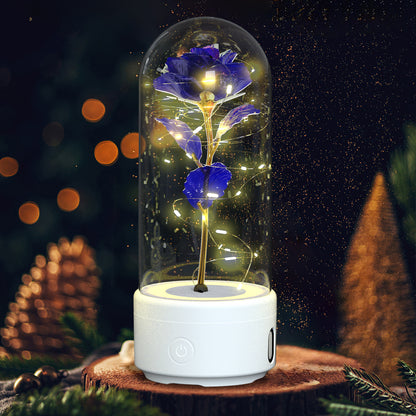 LED Rose Speaker – Bluetooth Music Light in Glass Dome