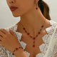 Romantic Red Rose Jewelry Set – Necklace, Bracelet & Earrings Trio