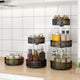 Floor-Standing Rotating Spice Rack — Carbon Steel Kitchen Shelf
