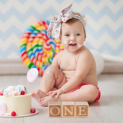 Wooden ONE Letter Blocks – 1st Birthday Smash-Cake Photo Props