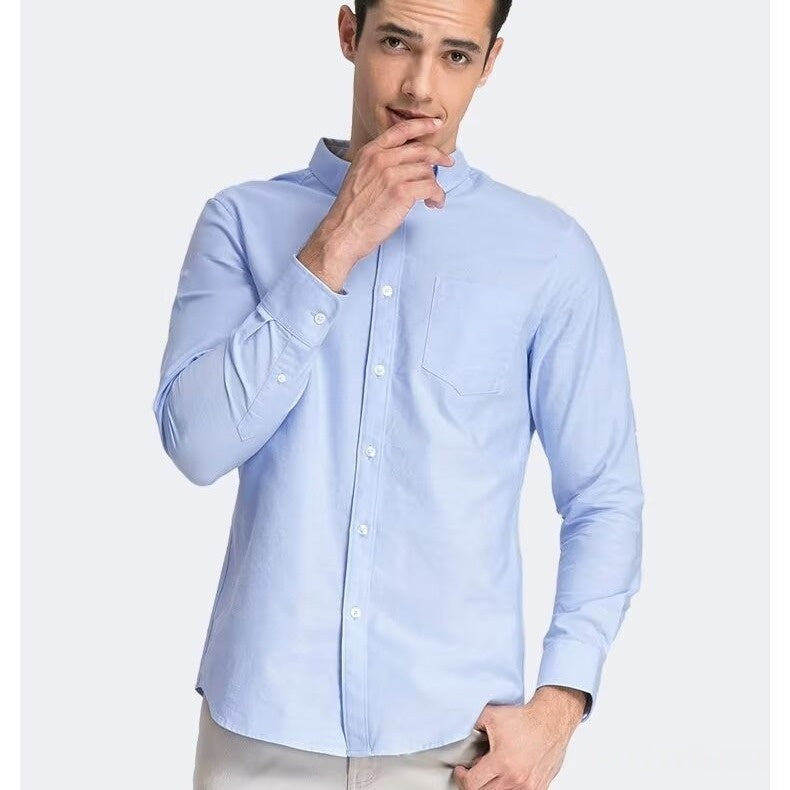 Mens Long-sleeve Business-casual Professional-fit Dress Shirt