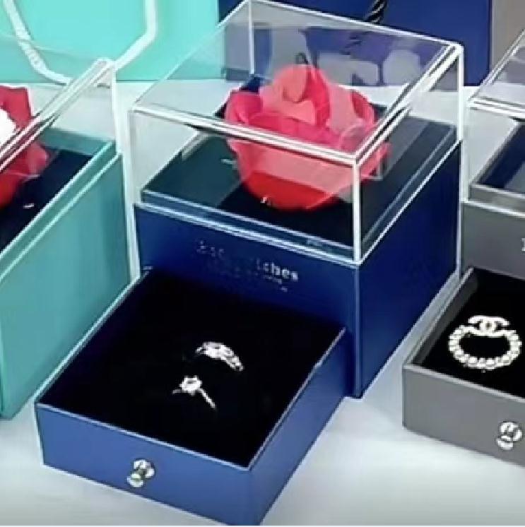Soap Rose Jewelry Box – Acrylic Forever Bloom Gift Box