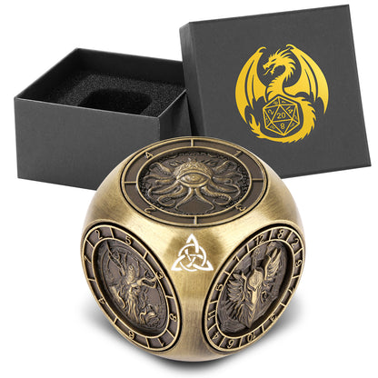 Metal Polyhedral D&D Dice Set – 6-Piece Wheel Display Box