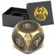 Metal Polyhedral D&D Dice Set – 6-Piece Wheel Display Box