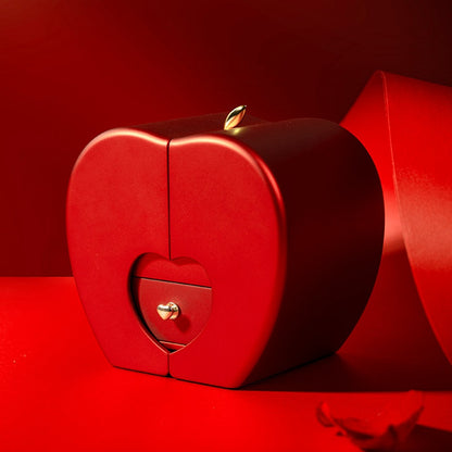 Eternal Rose Jewelry Box with Necklace – Apple-Shaped Gift for Her