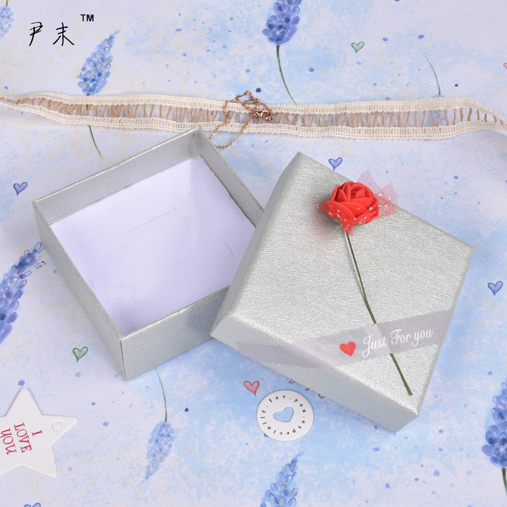 Wave-Pattern Rose Jewelry Box – Petite Keepsake Gift Box
