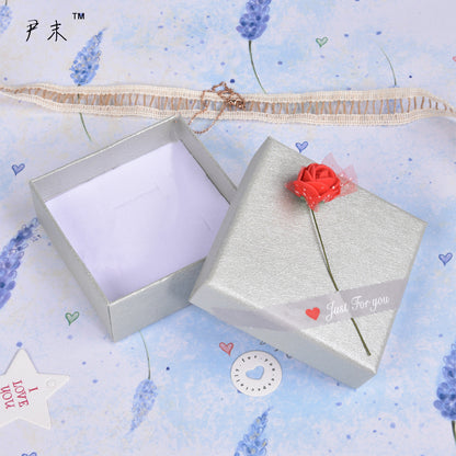 Wave-Pattern Rose Jewelry Box – Petite Keepsake Gift Box