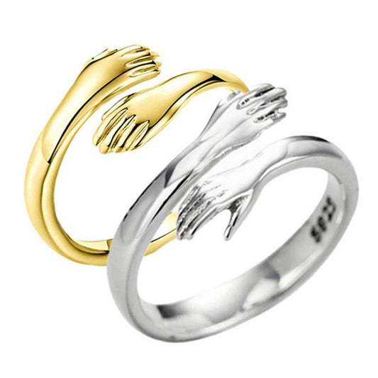 Hands Holding Hands Ring – Adjustable Friendship Ring