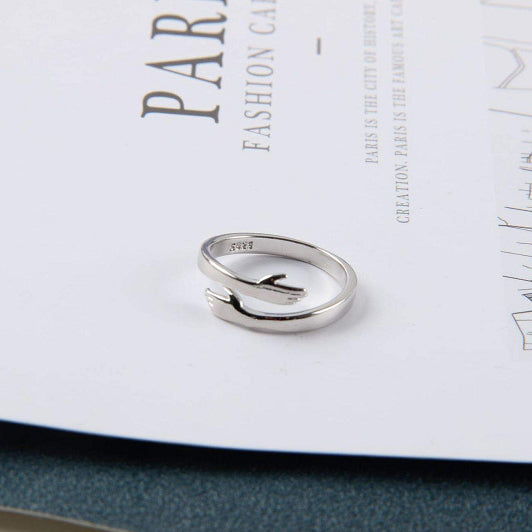 Hands Holding Hands Ring – Adjustable Friendship Ring