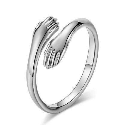 Hands Holding Hands Ring – Adjustable Friendship Ring