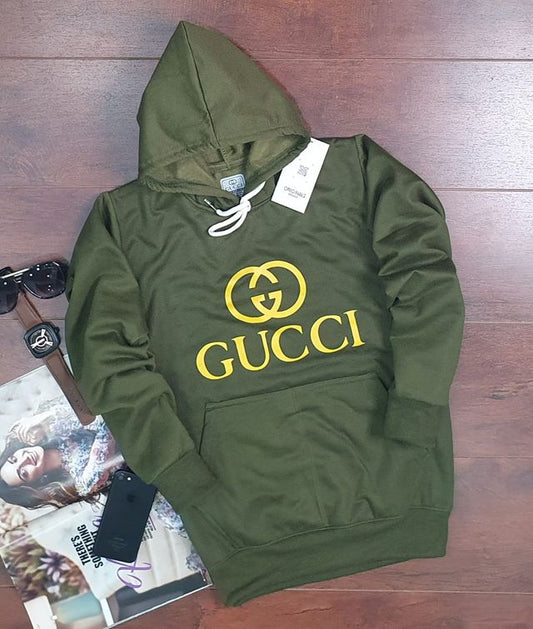 Green unisex printed hoodie - relaxed fit streetwear for men and women