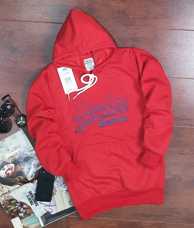Red unisex printed hoodie - relaxed fit streetwear for men and women