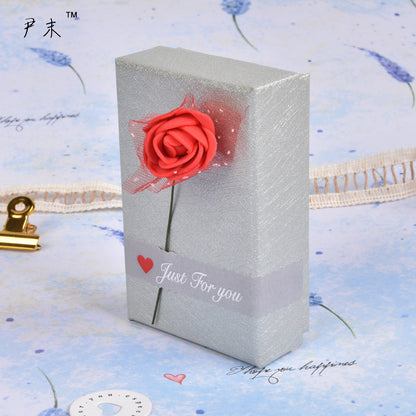 Wave-Pattern Rose Jewelry Box – Petite Keepsake Gift Box