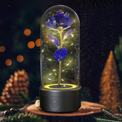 LED Rose Speaker – Bluetooth Music Light in Glass Dome