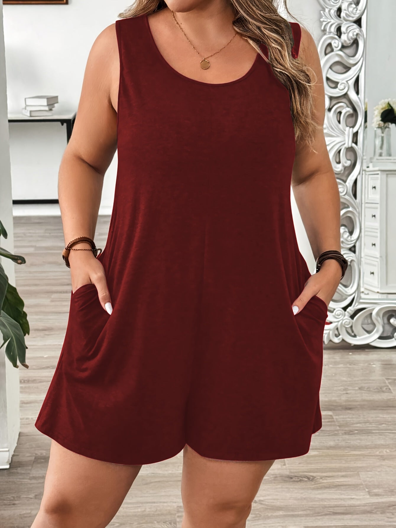 Vest Pocket Plus-Size Women's Jumpsuit