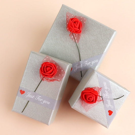 Wave-Pattern Rose Jewelry Box – Petite Keepsake Gift Box
