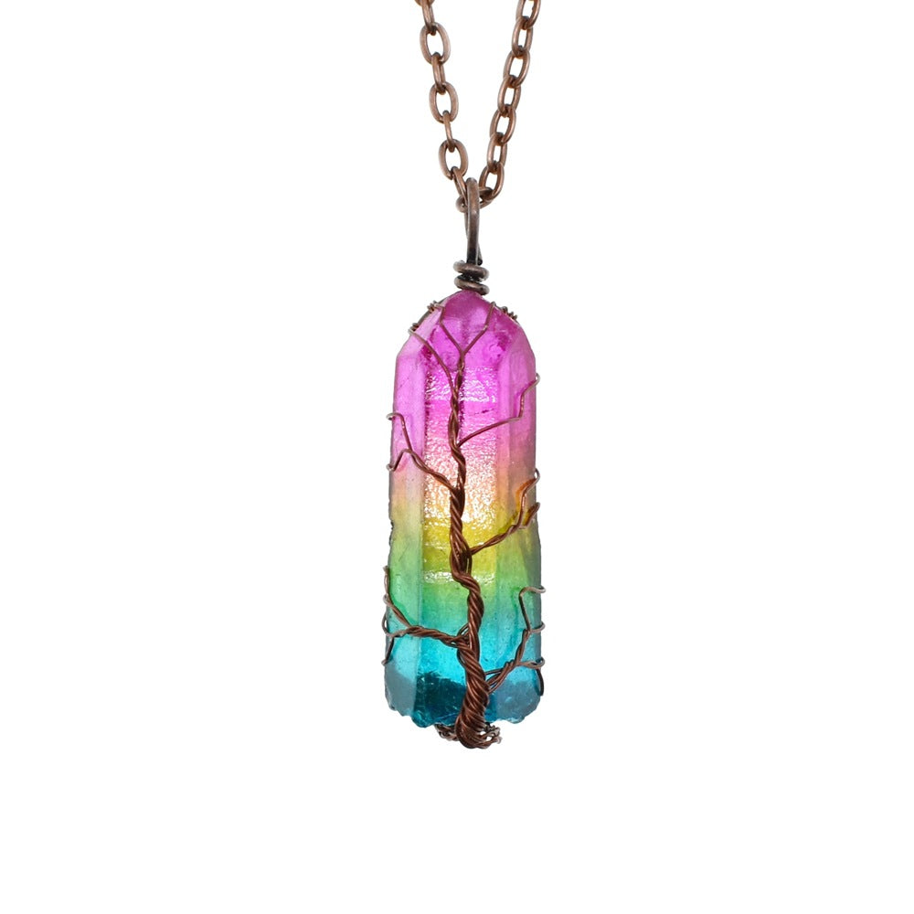Tree of Life Crystal Necklace – Natural Stone Pendant