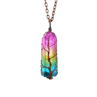 Tree of Life Crystal Necklace – Natural Stone Pendant