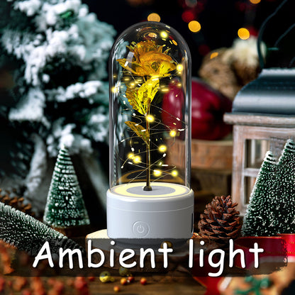 LED Rose Speaker – Bluetooth Music Light in Glass Dome