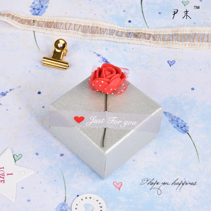 Wave-Pattern Rose Jewelry Box – Petite Keepsake Gift Box