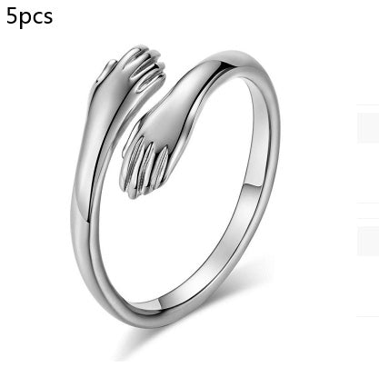 Hands Holding Hands Ring – Adjustable Friendship Ring