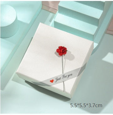 Wave-Pattern Rose Jewelry Box – Petite Keepsake Gift Box