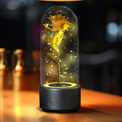 LED Rose Speaker – Bluetooth Music Light in Glass Dome