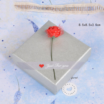 Wave-Pattern Rose Jewelry Box – Petite Keepsake Gift Box