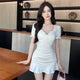 Sexy V-Neck White Casual Dress — Everyday Mini Dress