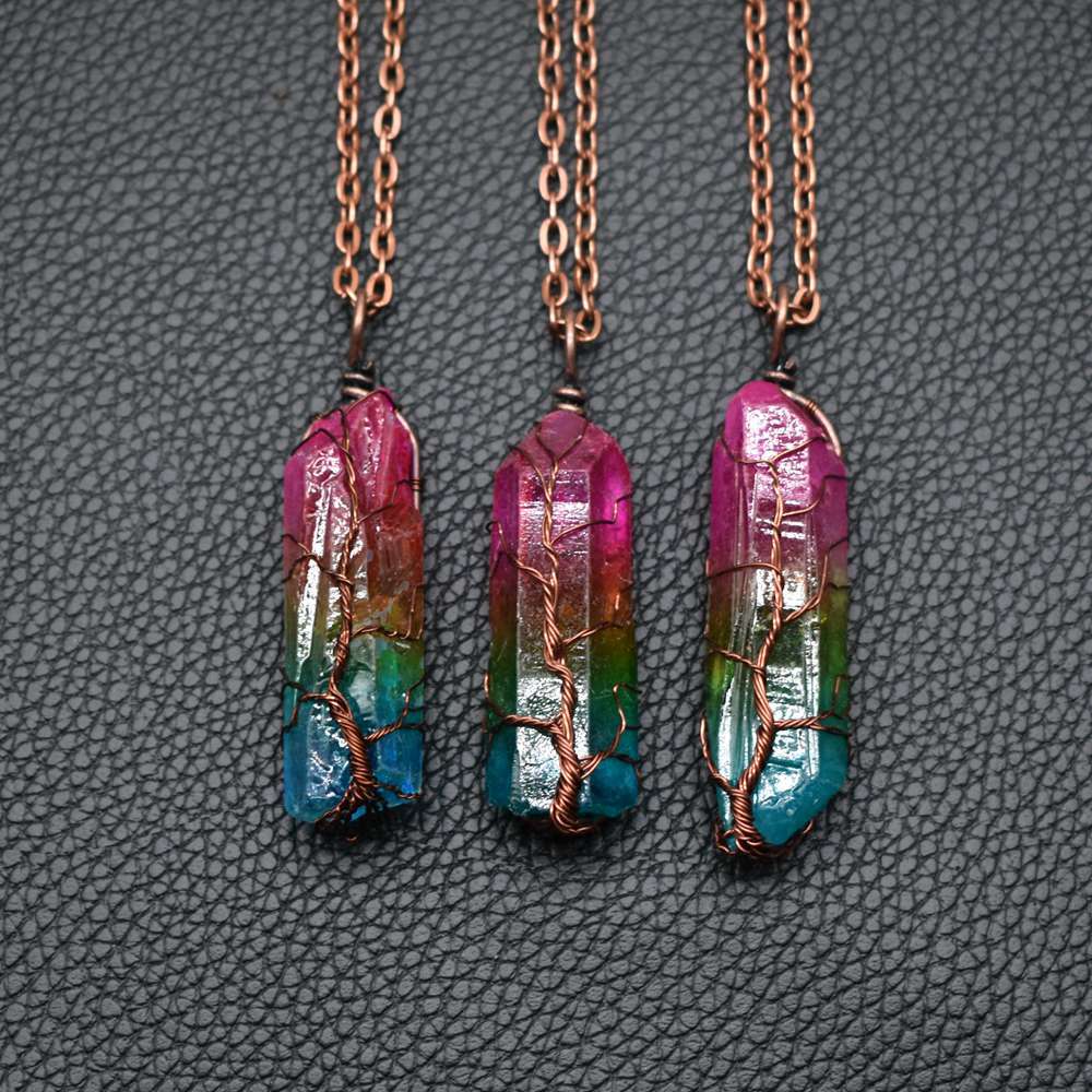 Tree of Life Crystal Necklace – Natural Stone Pendant