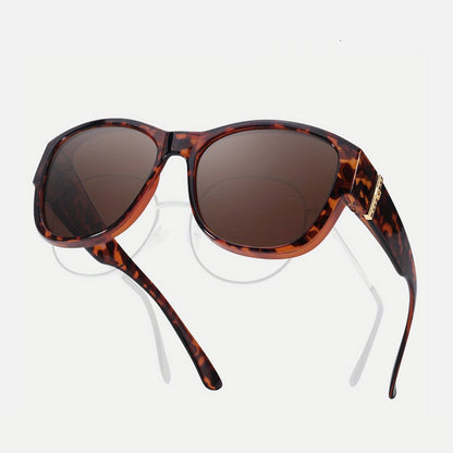 Polarized Large-Frame Wraparound Sunglasses — Women's UV Protection