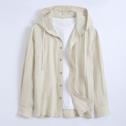 Solid-color Linen Casual Shirt For Men