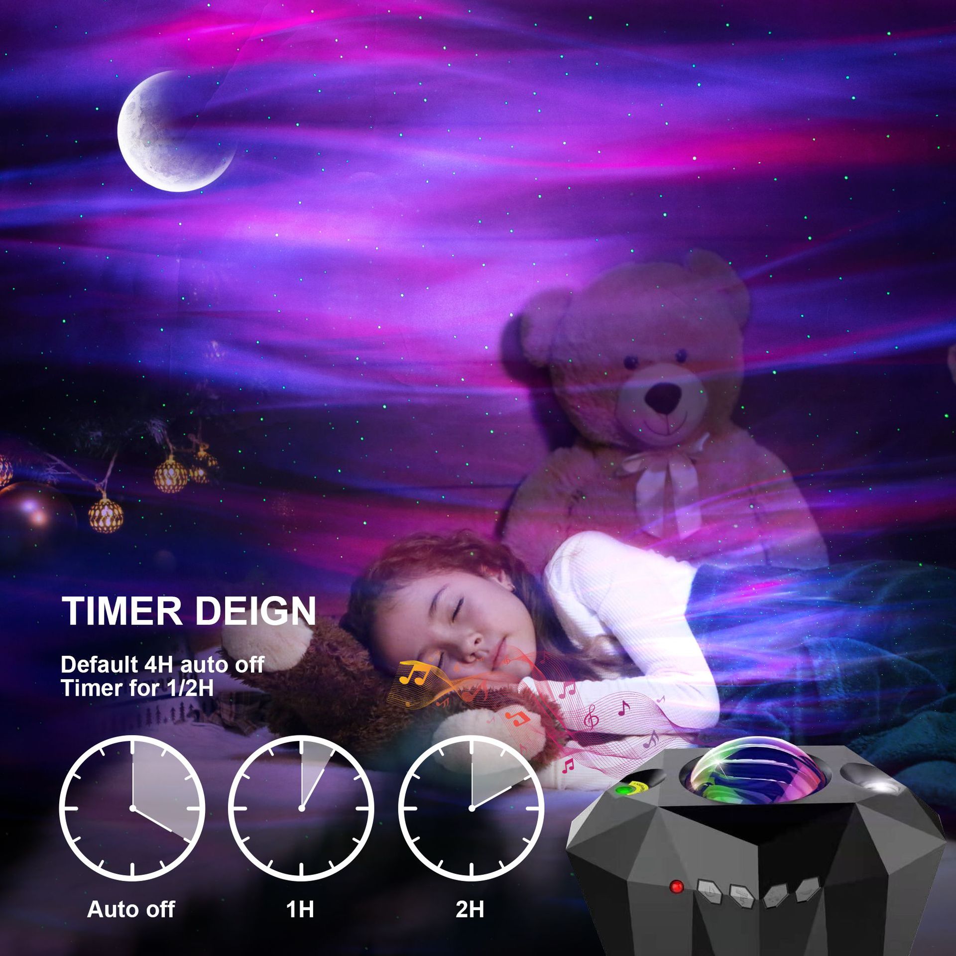 Ocean Wave Star Projector – Bluetooth Music Galaxy Light