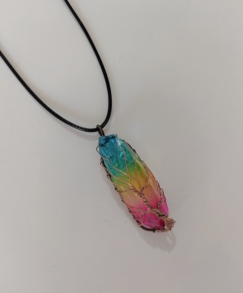 Tree of Life Crystal Necklace – Natural Stone Pendant