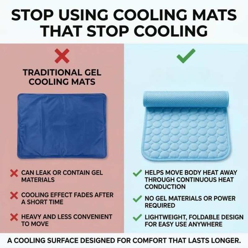 Dog on cooling mat
