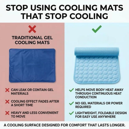 Dog on cooling mat