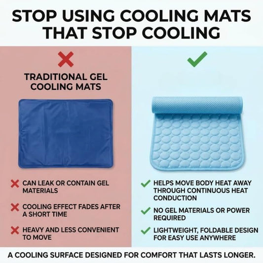 Dog on cooling mat