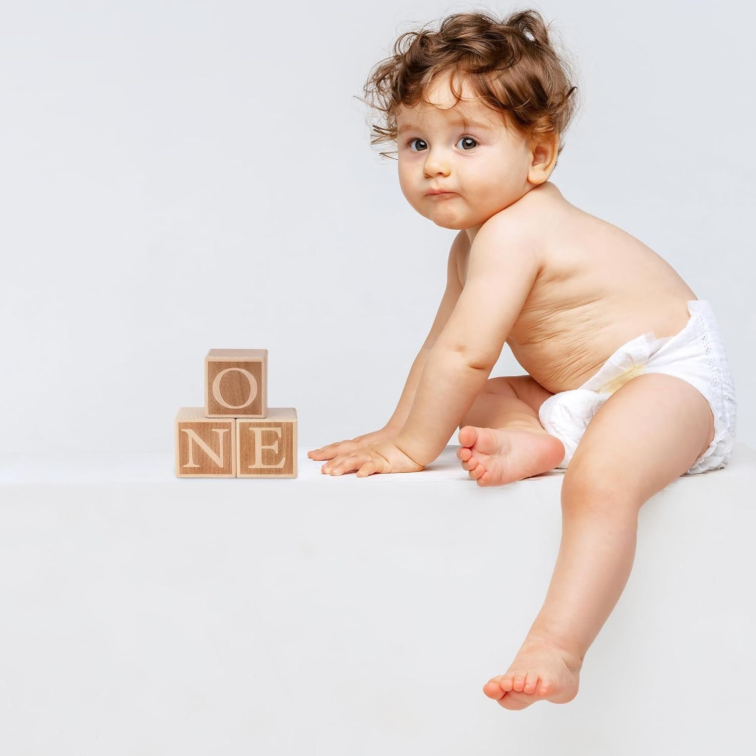 Wooden ONE Letter Blocks – 1st Birthday Smash-Cake Photo Props