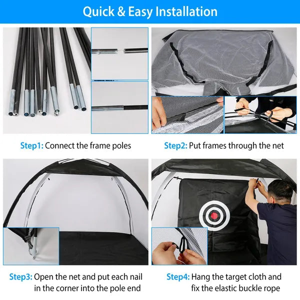 Backyard Golf Practice Net with Target Mat – Indoor & Outdoor Training Set