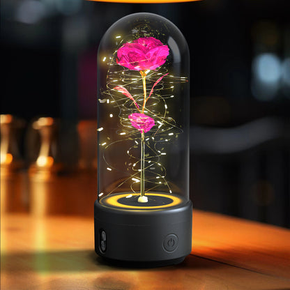 LED Rose Speaker – Bluetooth Music Light in Glass Dome