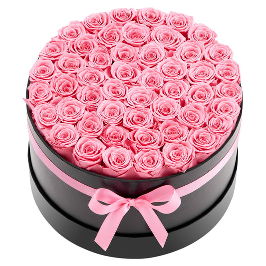 50 Preserved Roses Forever Bouquet – Round Gift Box