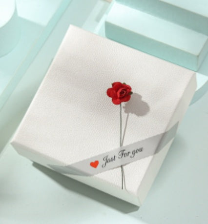 Wave-Pattern Rose Jewelry Box – Petite Keepsake Gift Box