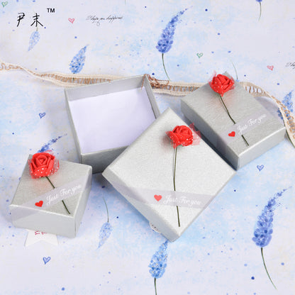 Wave-Pattern Rose Jewelry Box – Petite Keepsake Gift Box