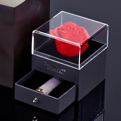 Soap Rose Jewelry Box – Acrylic Forever Bloom Gift Box
