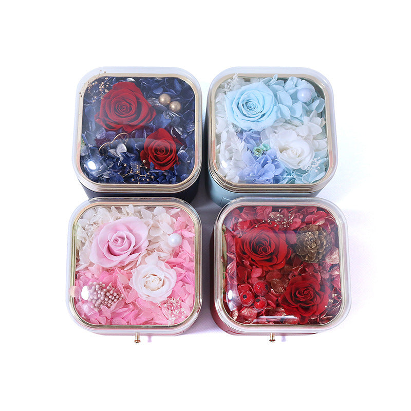 Preserved Flower Jewelry Box – Real Florals in Acrylic Display